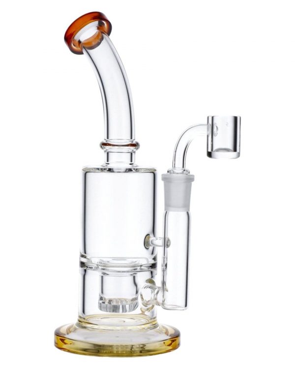 Amber Inset Honeycomb Perc Mini Rig
