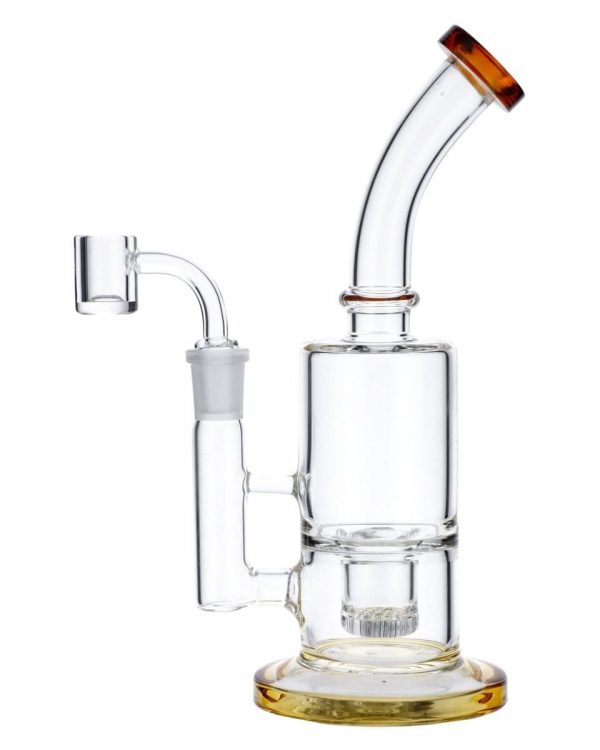 Amber Inset Honeycomb Perc Mini Rig