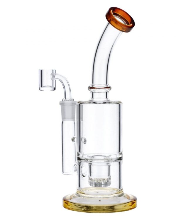 Amber Inset Honeycomb Perc Mini Rig