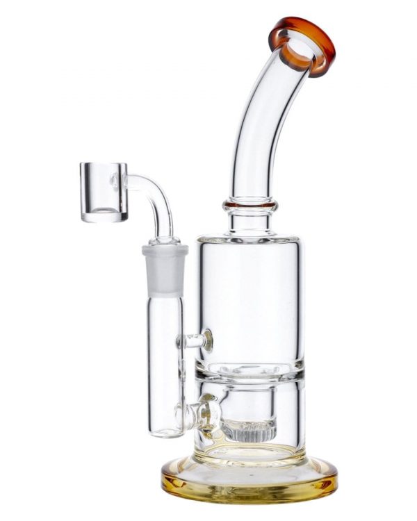 Amber Inset Honeycomb Perc Mini Rig