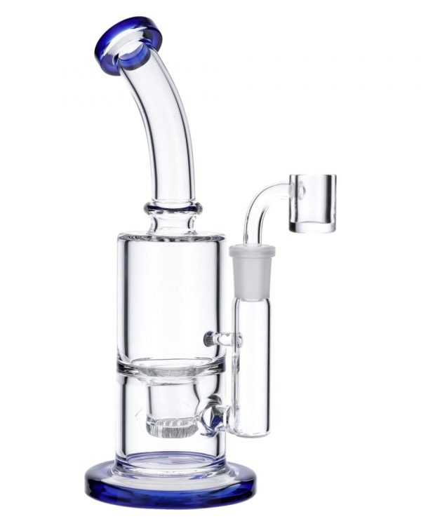 Blue Inset Honeycomb Perc Mini Rig