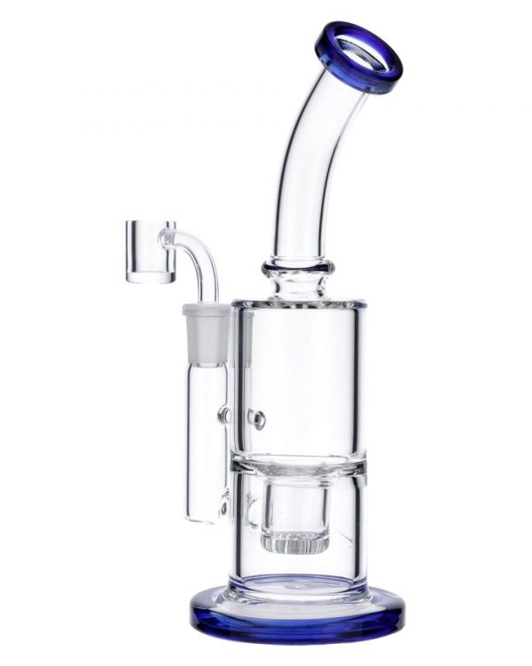 Blue Inset Honeycomb Perc Mini Rig