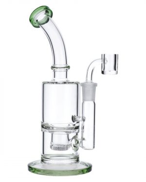 Green Inset Honeycomb Perc Mini Rig
