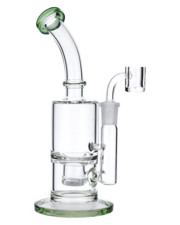 Green Inset Honeycomb Perc Mini Rig