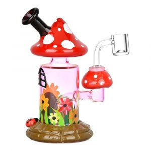 Magic Shroom Garden Glow In The Dark Glass Dab Rig