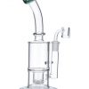 Teal Inset Honeycomb Perc Mini Rig