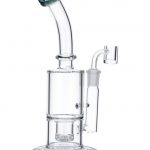 Teal Inset Honeycomb Perc Mini Rig