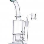 Teal Inset Honeycomb Perc Mini Rig