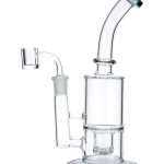 Teal Inset Honeycomb Perc Mini Rig