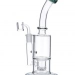 Teal Inset Honeycomb Perc Mini Rig