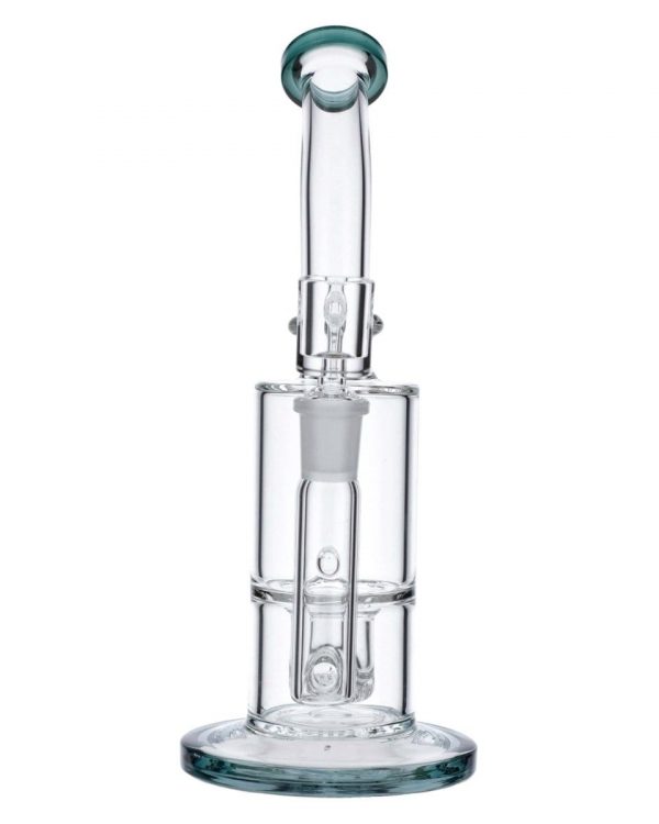 Teal Inset Honeycomb Perc Mini Rig