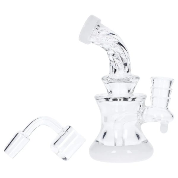 Twisted Neck Dab Rig with Showerhead Perc - 5 in