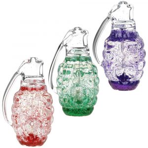 Glitter Grenade 3.5" Glycerin Glass Hand Pipe