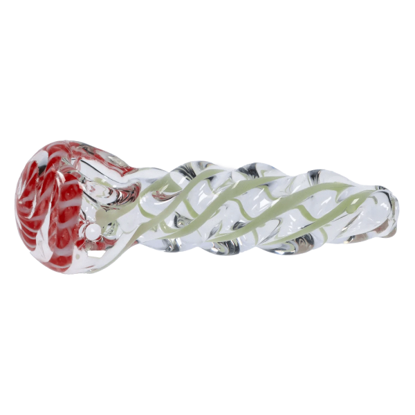 3-inch Glass Ribbed Twist Hand Pipe