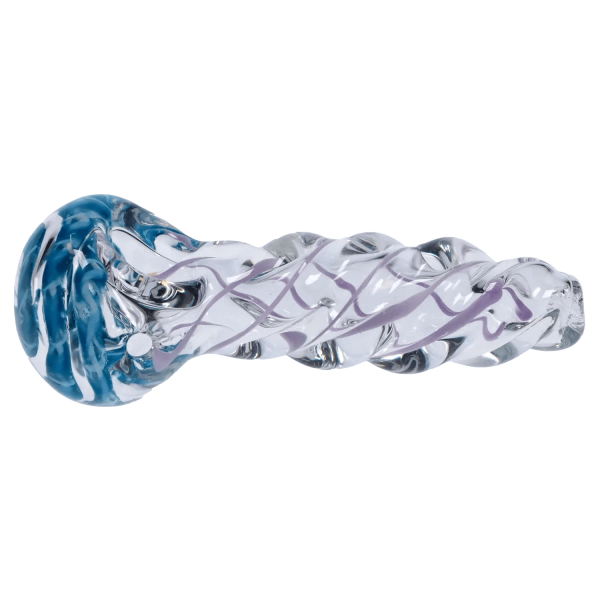 3-inch Glass Ribbed Twist Hand Pipe