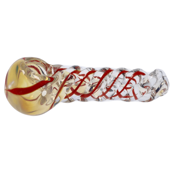3-inch Glass Ribbed Twist Hand Pipe