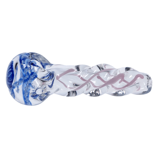 3-inch Glass Ribbed Twist Hand Pipe