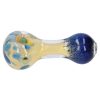 Gold and Frit Spoon Pipe - 4 in