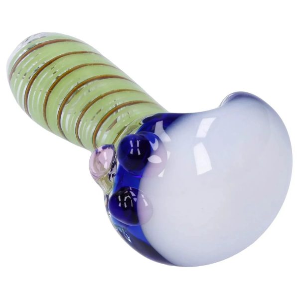 Swirling Double Blown Spoon Pipe - 4.5 in