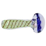 Swirling Double Blown Spoon Pipe - 4.5 in