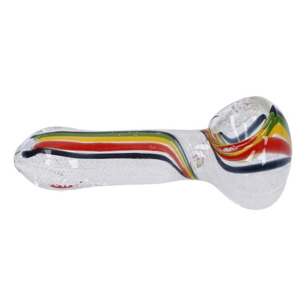 Twisted Rasta & White Art Pipe - 3.5 in