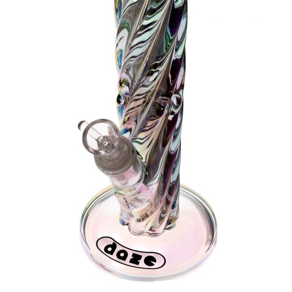Iridescent Rainbow Spiral 12-inch Daze Glass Water Pipe