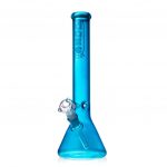 Metallic Blue Borosilicate Glass Water Pipe by Daze Glass