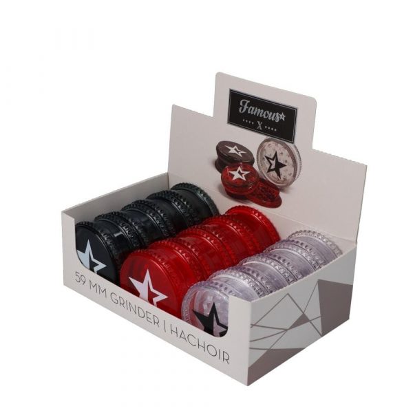 Famous X 59mm Acrylic Grinders Tray of 12