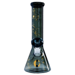 Famous Design- Astral Power Beaker Bong -Transparent Black-12in