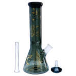 Famous Design- Astral Power Beaker Bong -Transparent Black-12in