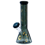 Famous Design- Astral Power Beaker Bong -Transparent Black-12in