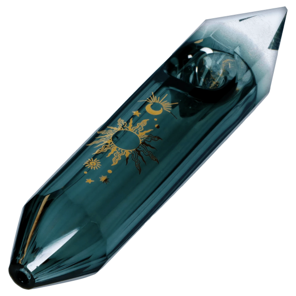 Astral Power Crystal Hand Pipe - Black - 5"