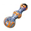 Pocket-sized Fritted Squiggle Spoon Pipe With Bright Squiggle Design