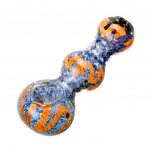 Pocket-sized Fritted Squiggle Spoon Pipe With Bright Squiggle Design