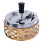 Gem-cut Glass Spinning Ashtray | 4.75"