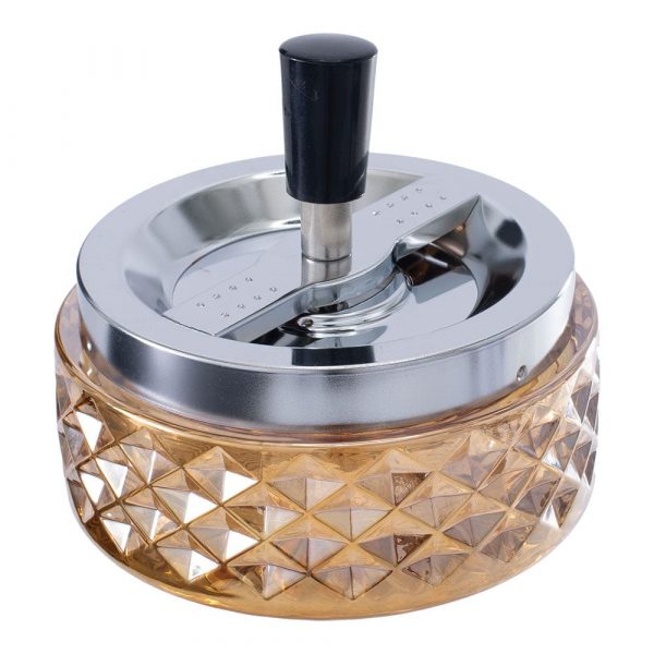 Gem-cut Glass Spinning Ashtray | 4.75"