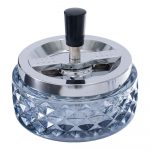Gem-cut Glass Spinning Ashtray | 4.75"