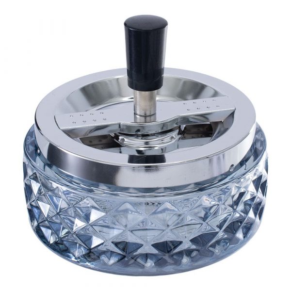Gem-cut Glass Spinning Ashtray | 4.75"