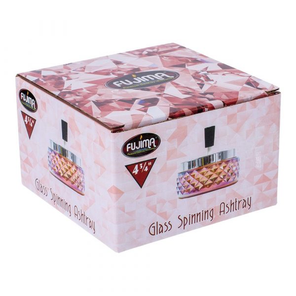 Gem-cut Glass Spinning Ashtray | 4.75"