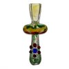 Gold Fumed Rasta Glass Chillum Pocket Pipe