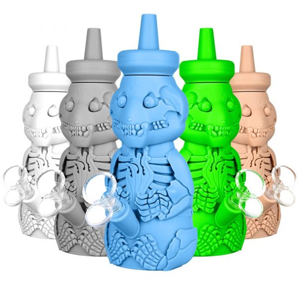 Silicone Honey Bear Skeleton Bubbler
