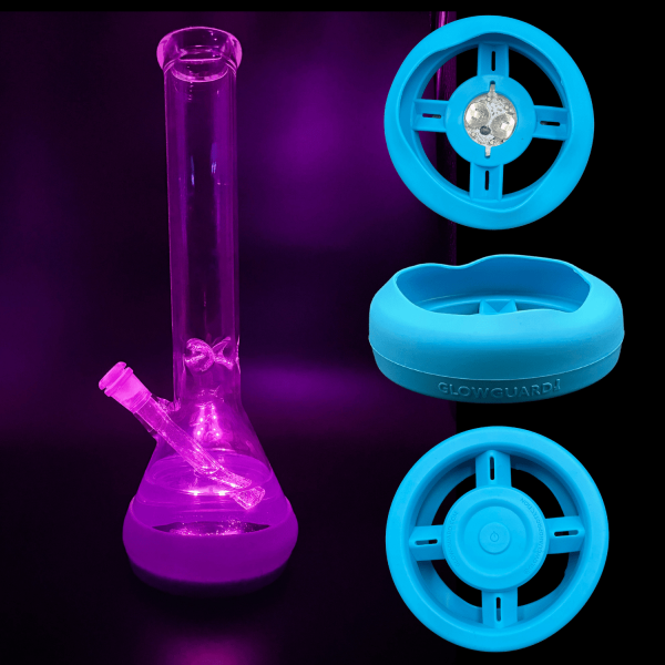 USB Recharge Silicone Base Bumper for 4.25in-6in Bong Glass Bong Straight Tube + Beaker