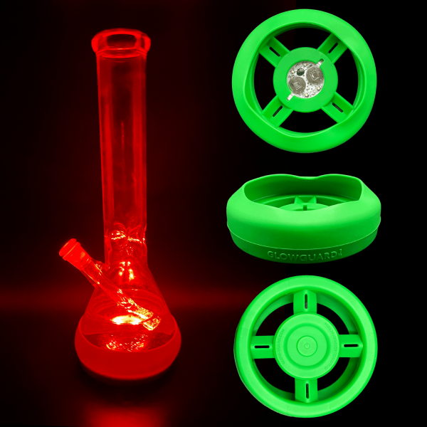 USB Recharge Silicone Base Bumper for 4.25in-6in Bong Glass Bong Straight Tube + Beaker