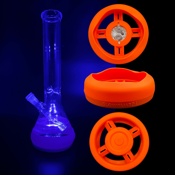 USB Recharge Silicone Base Bumper for 4.25in-6in Bong Glass Bong Straight Tube + Beaker