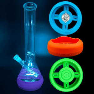 Replaceable Coin Battery Silicone Base Bumper 4.25in-6in Straight Tube + Beaker