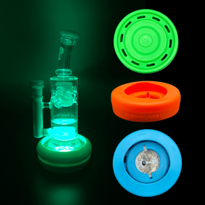 USB Recharge Silicone Base Bumper 3in-4.25in Straight Tube + Beaker Sleeve