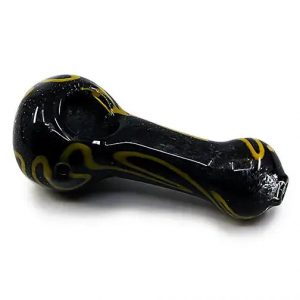 Golden Swirl Glass Hand Pipe