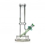 Green Flower Phoenix Star 7Mm Tube Bong With Thick Base 12 Inch