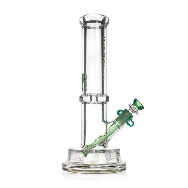 Green Flower Phoenix Star 7Mm Tube Bong With Thick Base 12 Inch