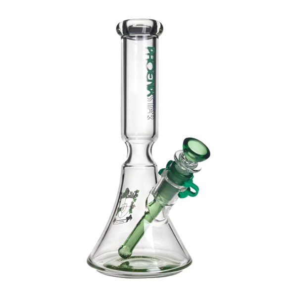 Green Flower Phoenix Star 10 Inches Beaker Bong